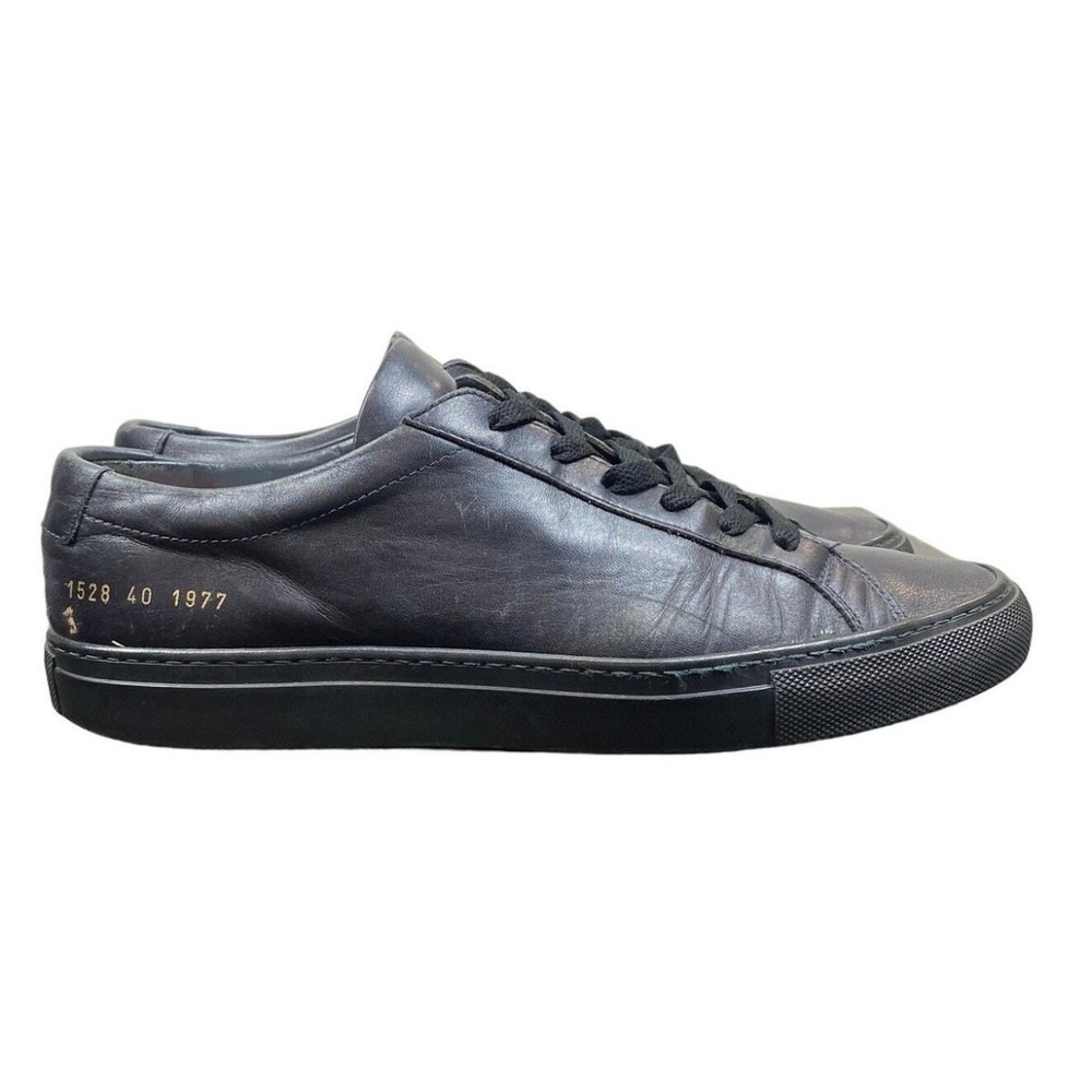 Common Projects Original Achilles Low Navy Blue Leather Sneakers 1528 46 4928